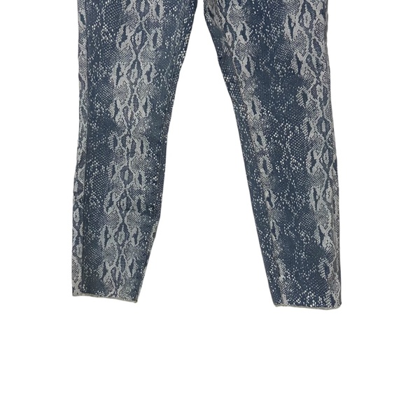 Jennifer Lopez Snakeskin High Rise Cropped Denim Jeans Blue - Picture 3 of 13